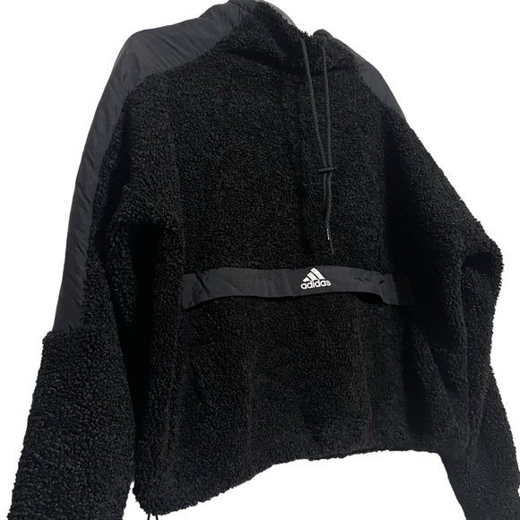 Adidas Women's High-Neck Pullover Fleece Sweater Black Size M - Picture 2 of 9
